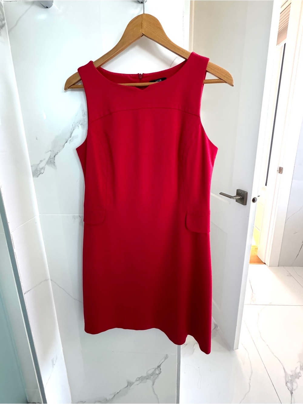 Jacob Bright Red Sleeveless Shift Mini Dress